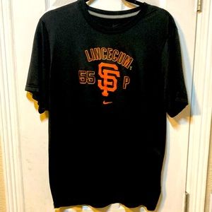 Nike Large Black Dri-Fit Tim Lincecum 55 P shirt